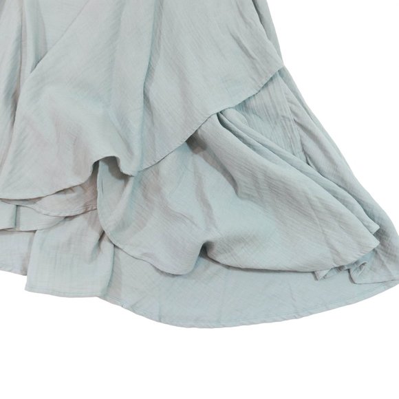 SOFT SURROUNDINGS Size 1X Sea Green Essential Gauze Asymmetric Midi Skirt NWT - Picture 4 of 7